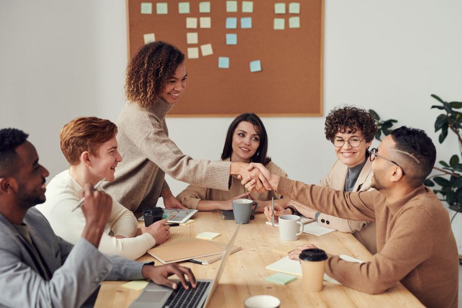 A team working at a meeting table
